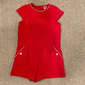 Janie &Jack red romper size 5